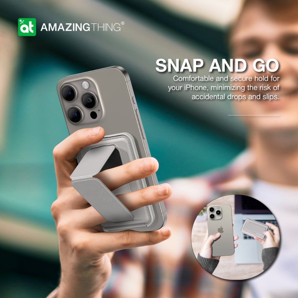 AMAZINGTHING | 17051 | GLAMOUR Link Travel Mag Fold Pro Magnetic Wallet With Card Holder | Gray AMAZINGTHING | 17051 | GLAMOUR Link Travel Mag Fold Pro Magnetic Wallet With Card Holder | Gray